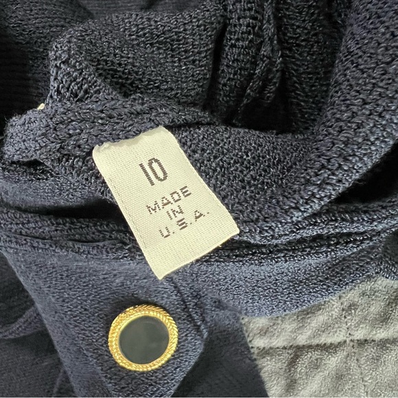 St. John Jacket Womens 10 Cardigan Open Front Santana Knit Navy Blue L - Picture 7 of 7